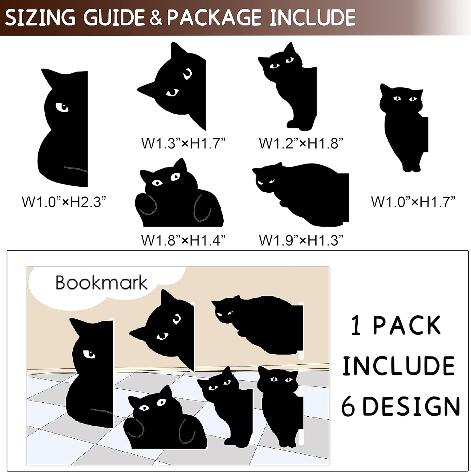 😺Black Cat Magnetic Bookmarks