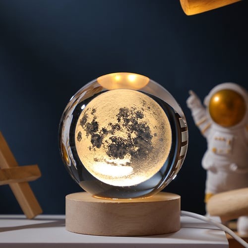 🌕Buy 2 Free Shipping🌕3D Crystal Ball Night Light With Wood Base