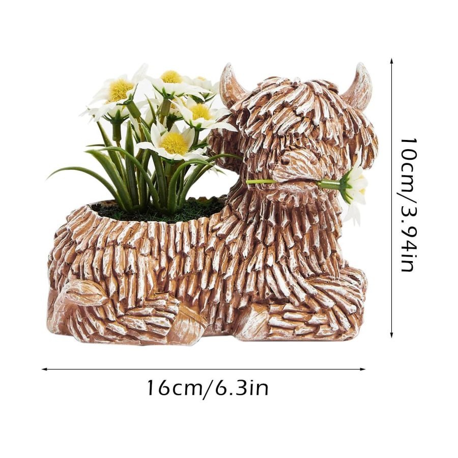 🌿BUY 2 GET 10% OFF🐮HIGHLAND COW POTTED STATUES