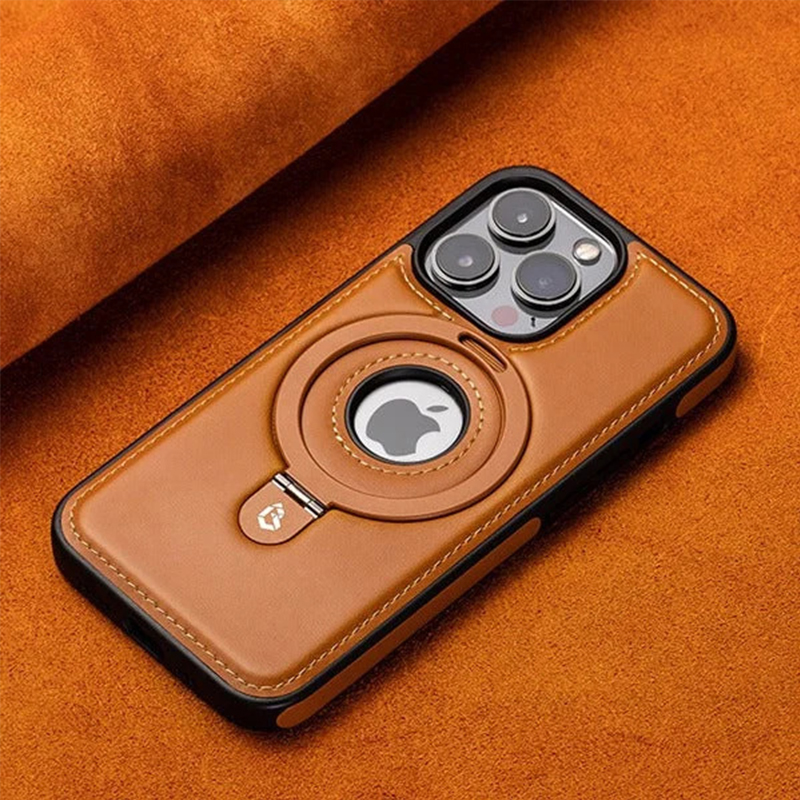 🔥Shockproof Leather Magnetic Stand iPhone Case