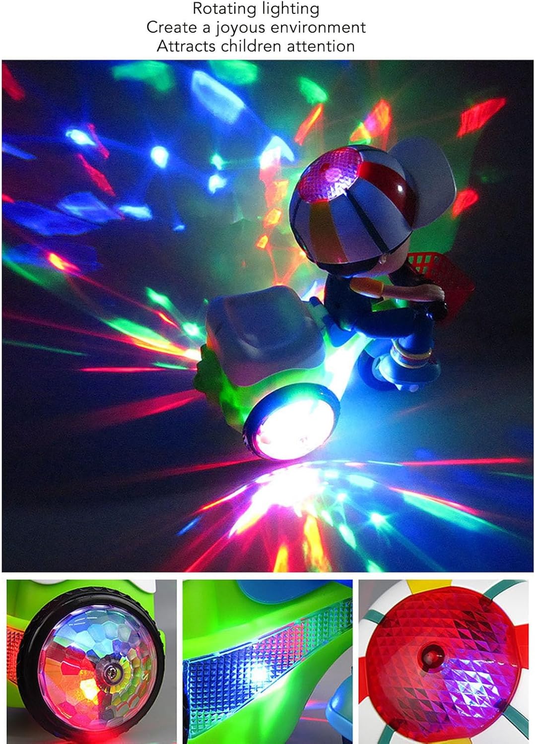 Funny Toys Stunt Tricycle 01-12 Years Old Sound Moving Children Baby Boys and Girls Electric Dancing 