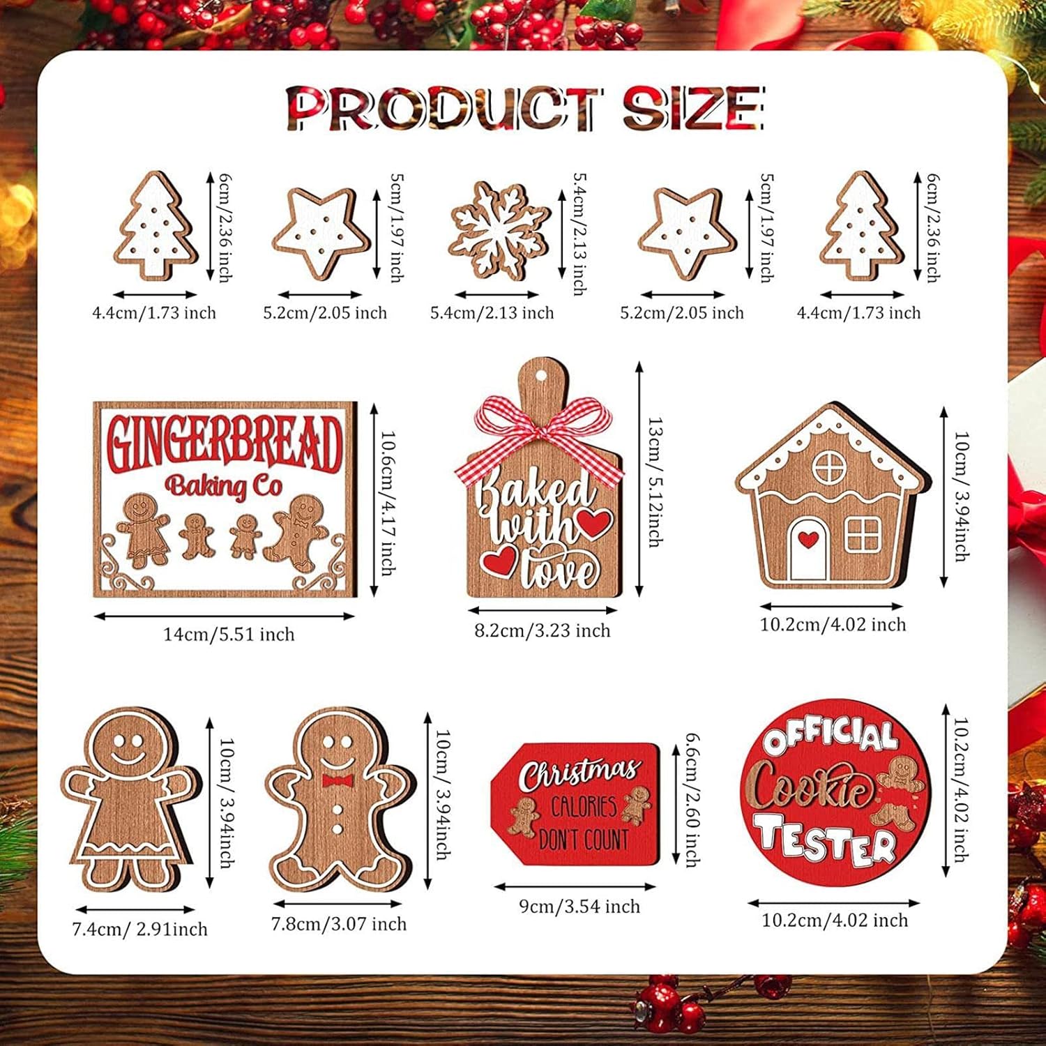 🎄Christmas wooden tray ornaments