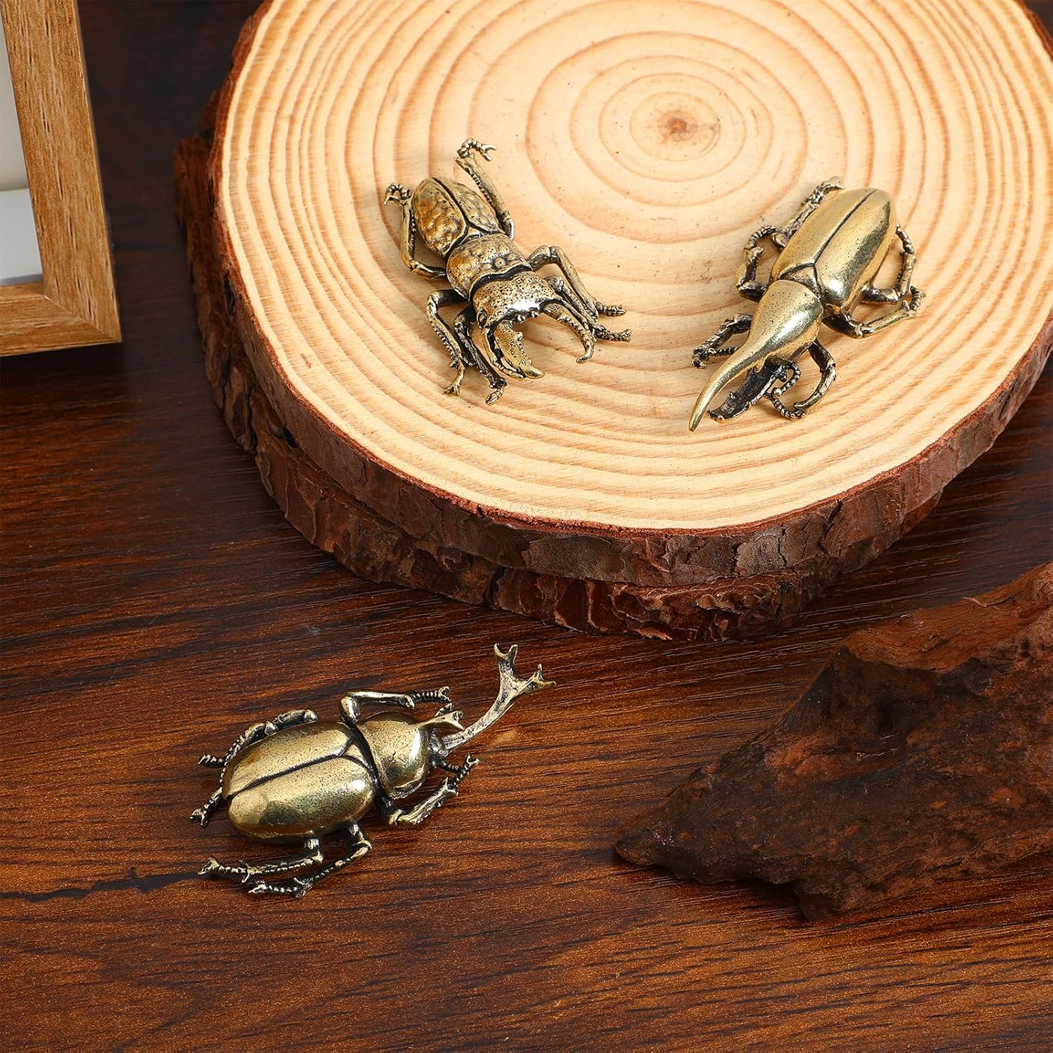 🪲Vintage Brass Statues Miniature Beetle Statue