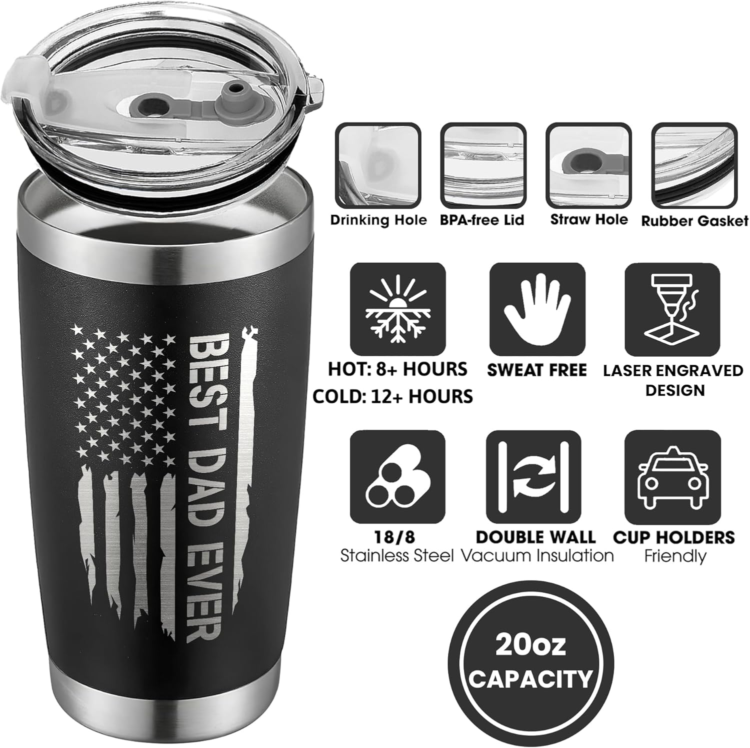 Funny Dad Tumbler - Perfect Gifts for Dad from Daughter or Son