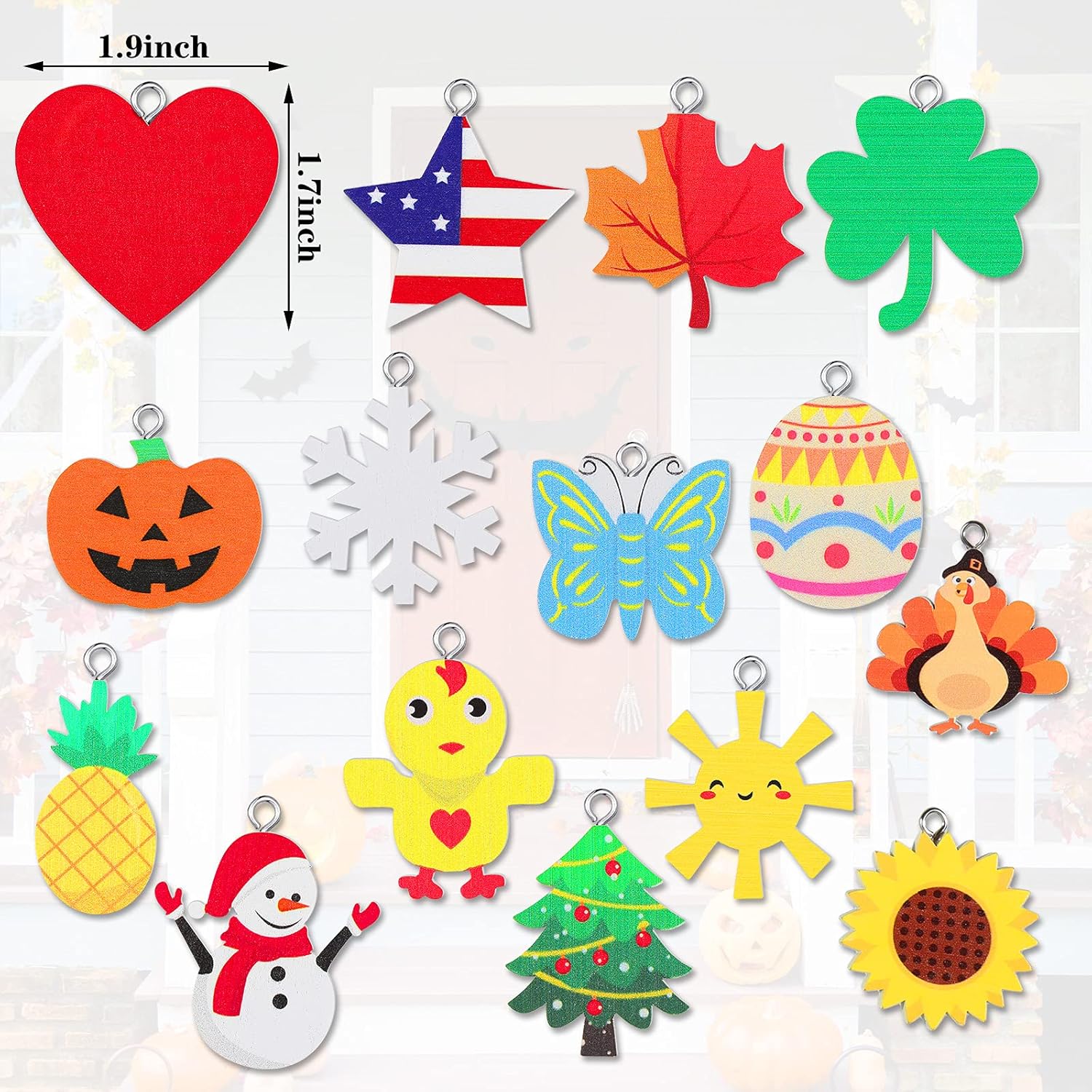 🎉Festive scene pendant--wooden welcome sign front door decor