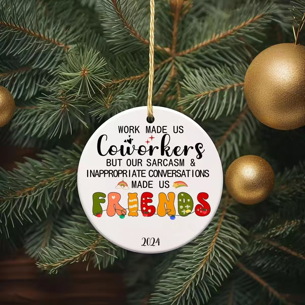 🎅Christmas Ornament for Coworker & Best Friend-Emotional Support💕