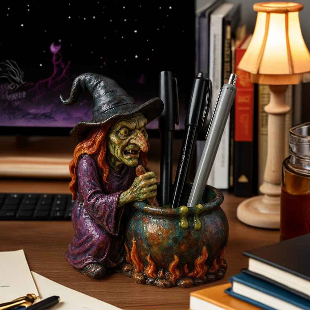 Witch Cauldron Pen Holder