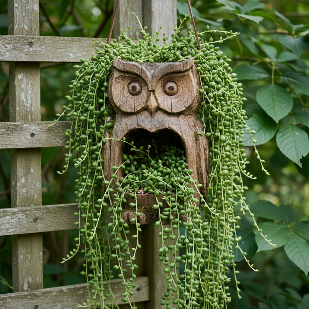 🦉 Rustic Owl Bird Feeder & Planter – Invite Nature to Your Garden