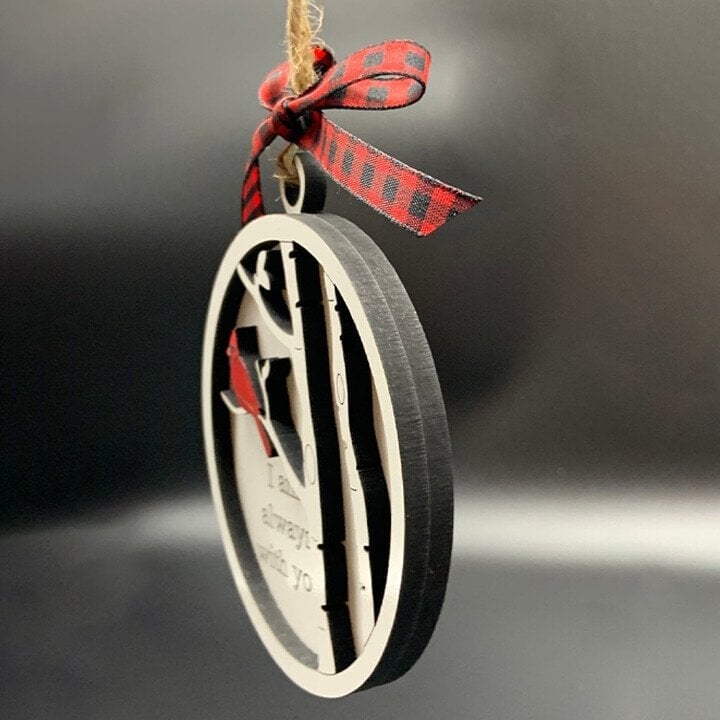 Handmade memorial ornament with Cardinals