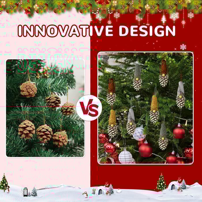 🎅Christmas Pinecone Gnome Ornaments✨