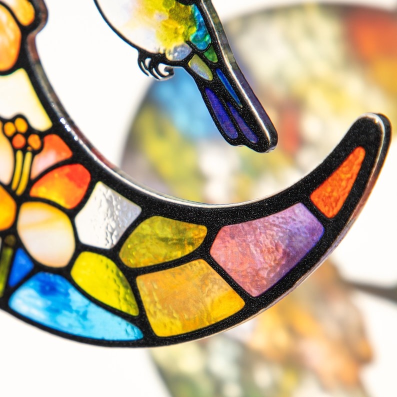 Hand-Painted Bunny Egg Suncatcher Stained Glass Easter Rabbit Ornament Birthday Gift