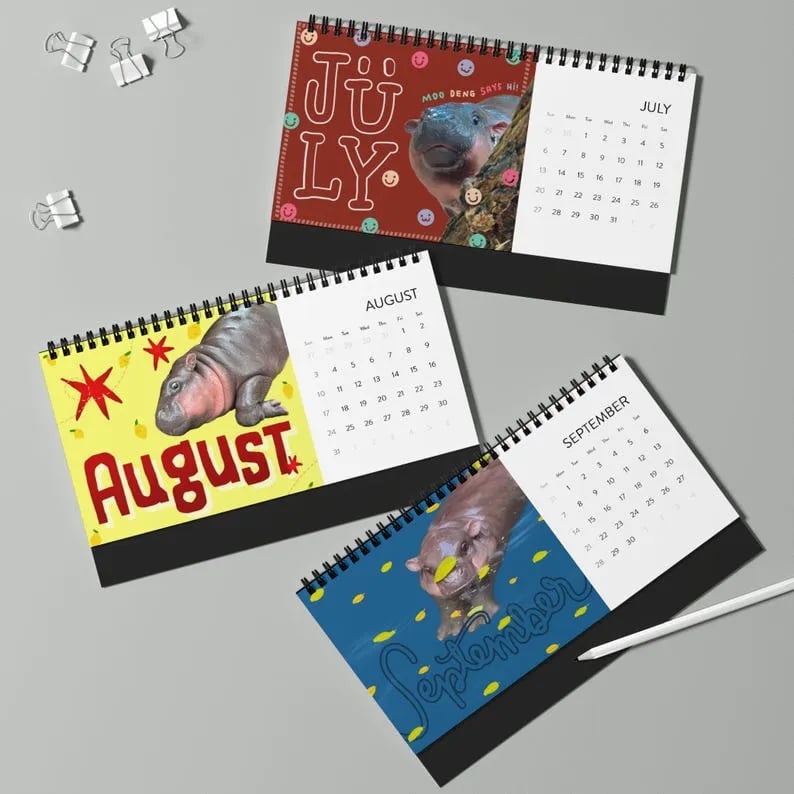 🦛Moo Deng Calendar | 2025 Desktop Calendar
