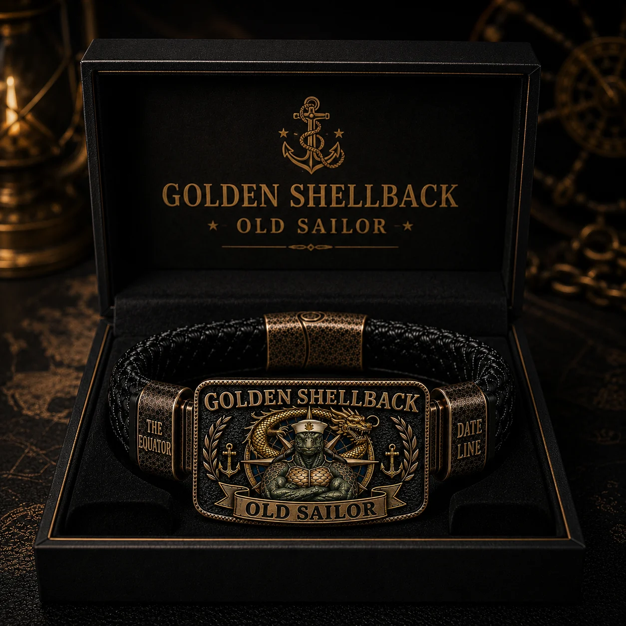 ⚓ Golden Shellback Bracelet – A Timeless Tribute to the Old Sailor