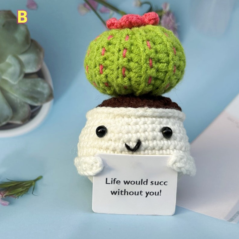 🌵Handmade Cactus With Positive Quote
