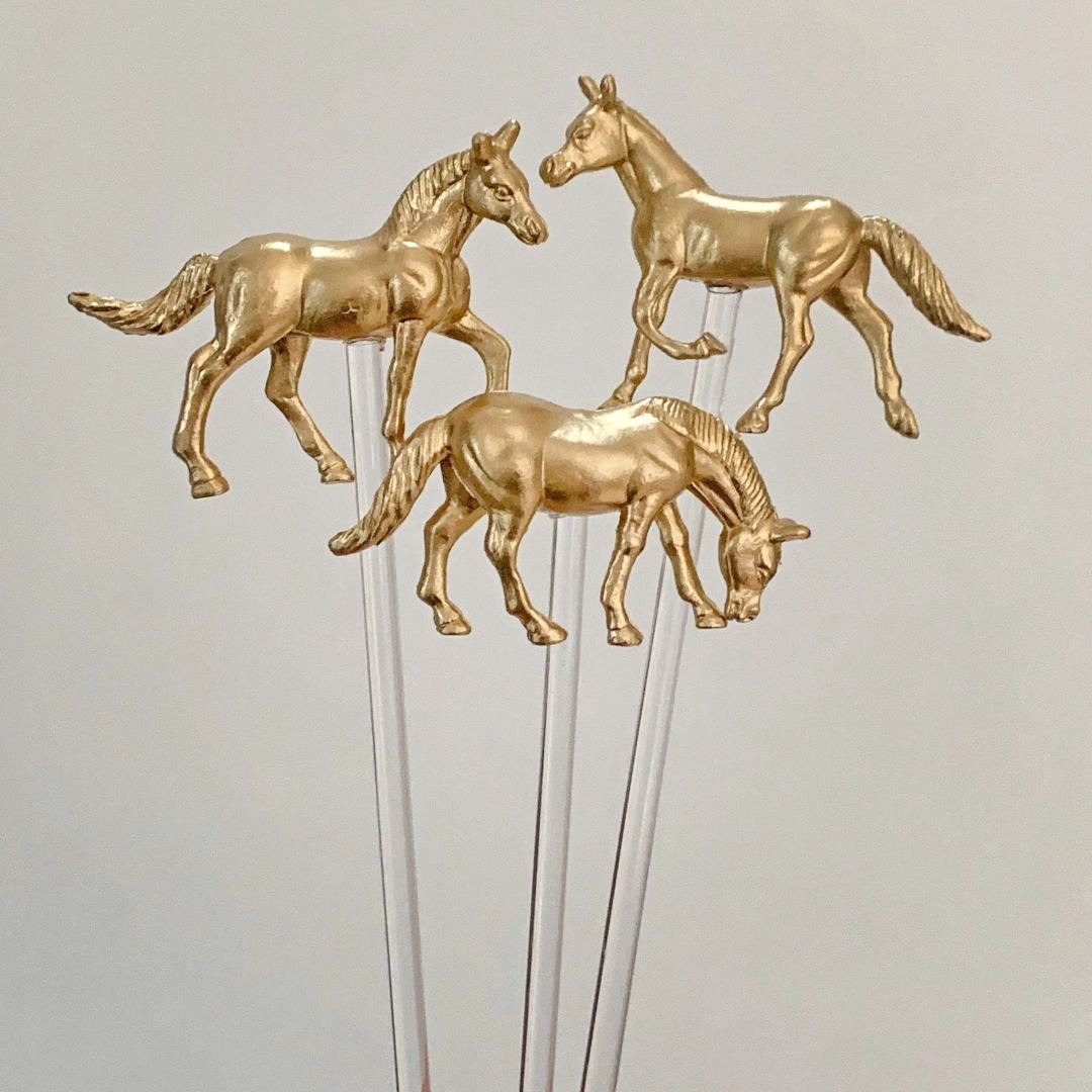🐎Kentucky Derby Horse Drink Stirrers - Set of 6🥤