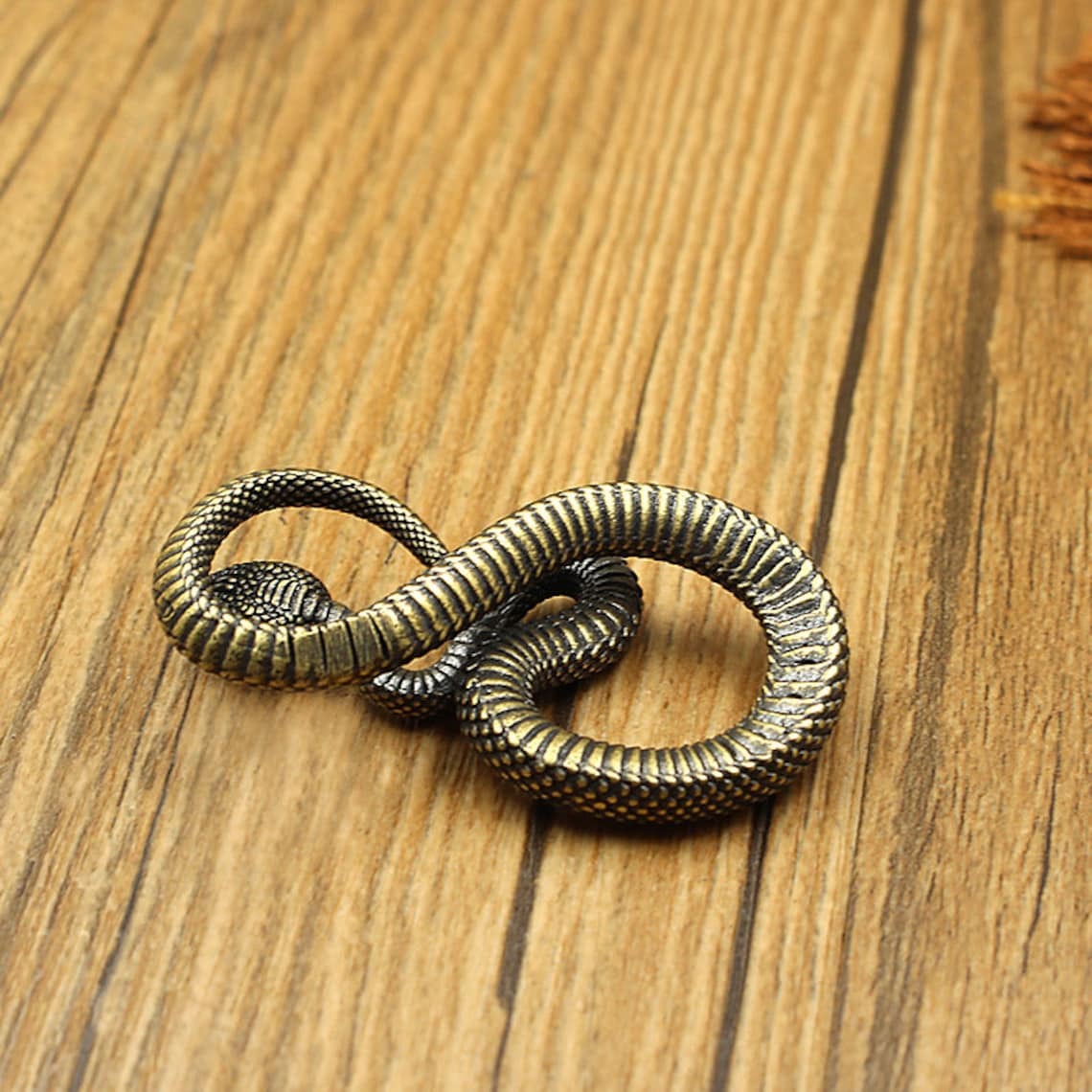🐍Antique And Old Brass Coil Snake Pendant🐍