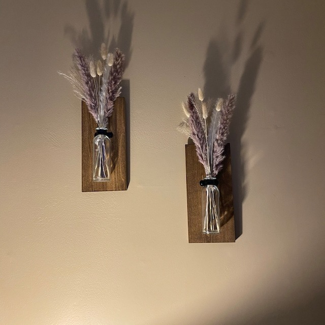 Rustic Wood Glass Farmhouse Wall Vase（