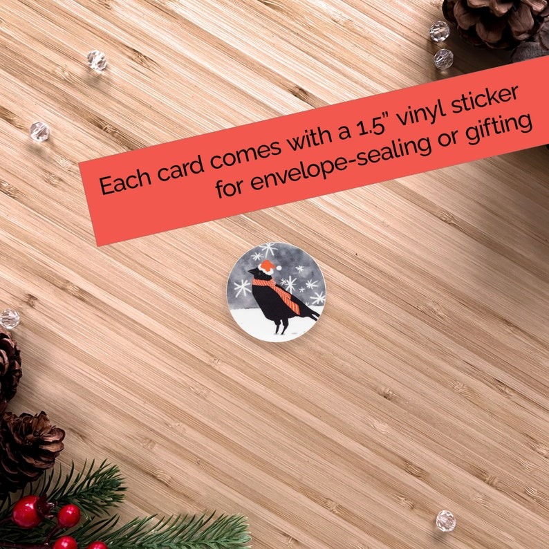 💕Christmas funny crow card✉