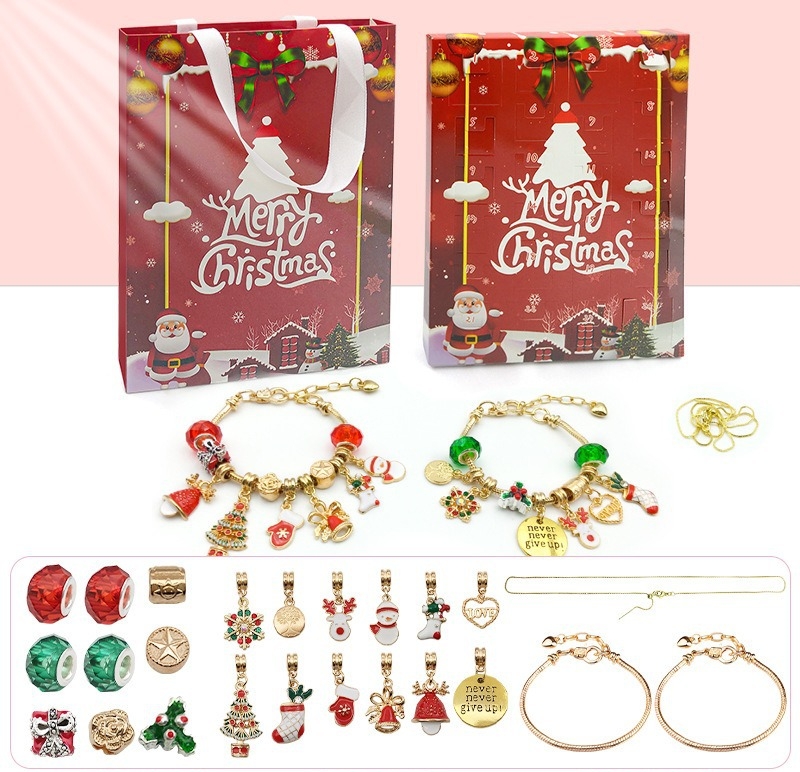 🎅HOT SALE🎅24 Pcs DIY Christmas Advent Calendar Bracelets Set