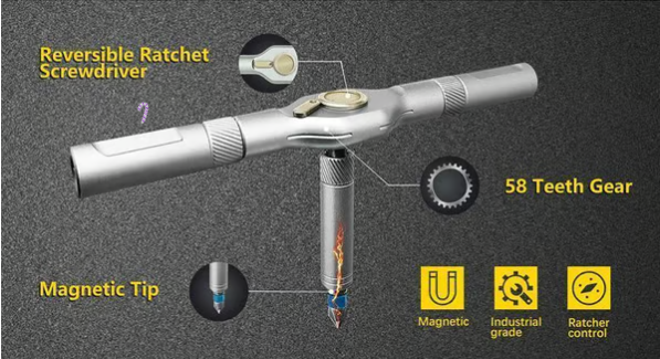 24 in 1 DlY Screwdriver SetMagnetic Compact andPortable Ratchet Screwdriver