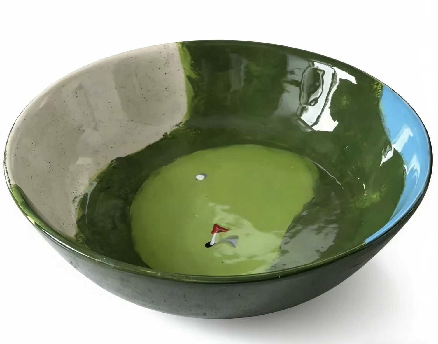 Hand-Painted Golf Bowl