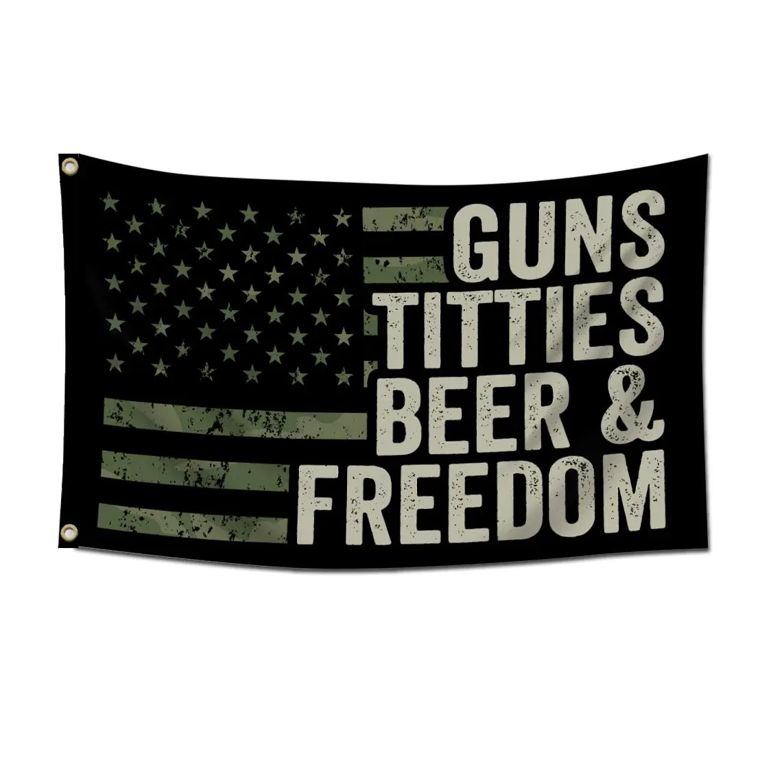 🎁Guns Titties Beer & Freedom - Funny Drinking USA Flag🍻