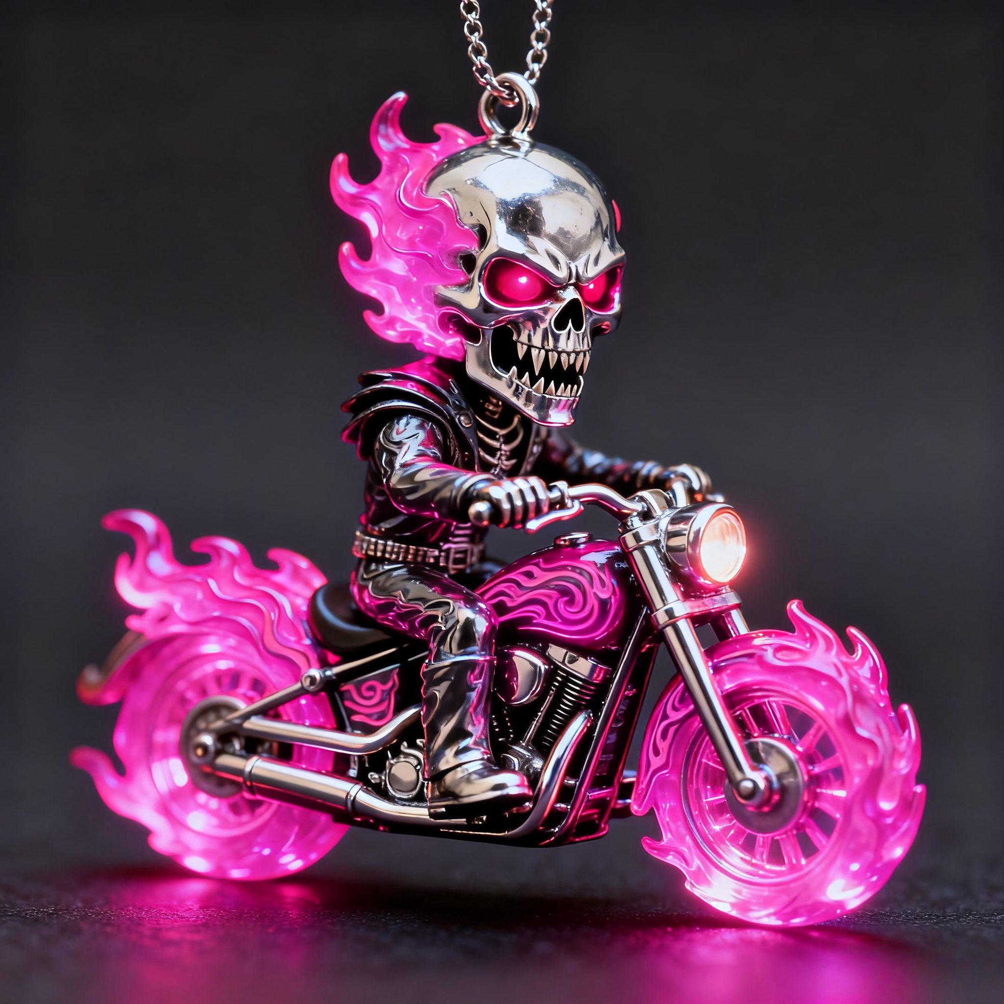 Blazing Skull Biker Ornament