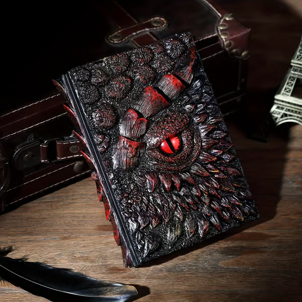 Dragon Eye 3D Embossed Journal - Handmade Resin Engraved Notebook