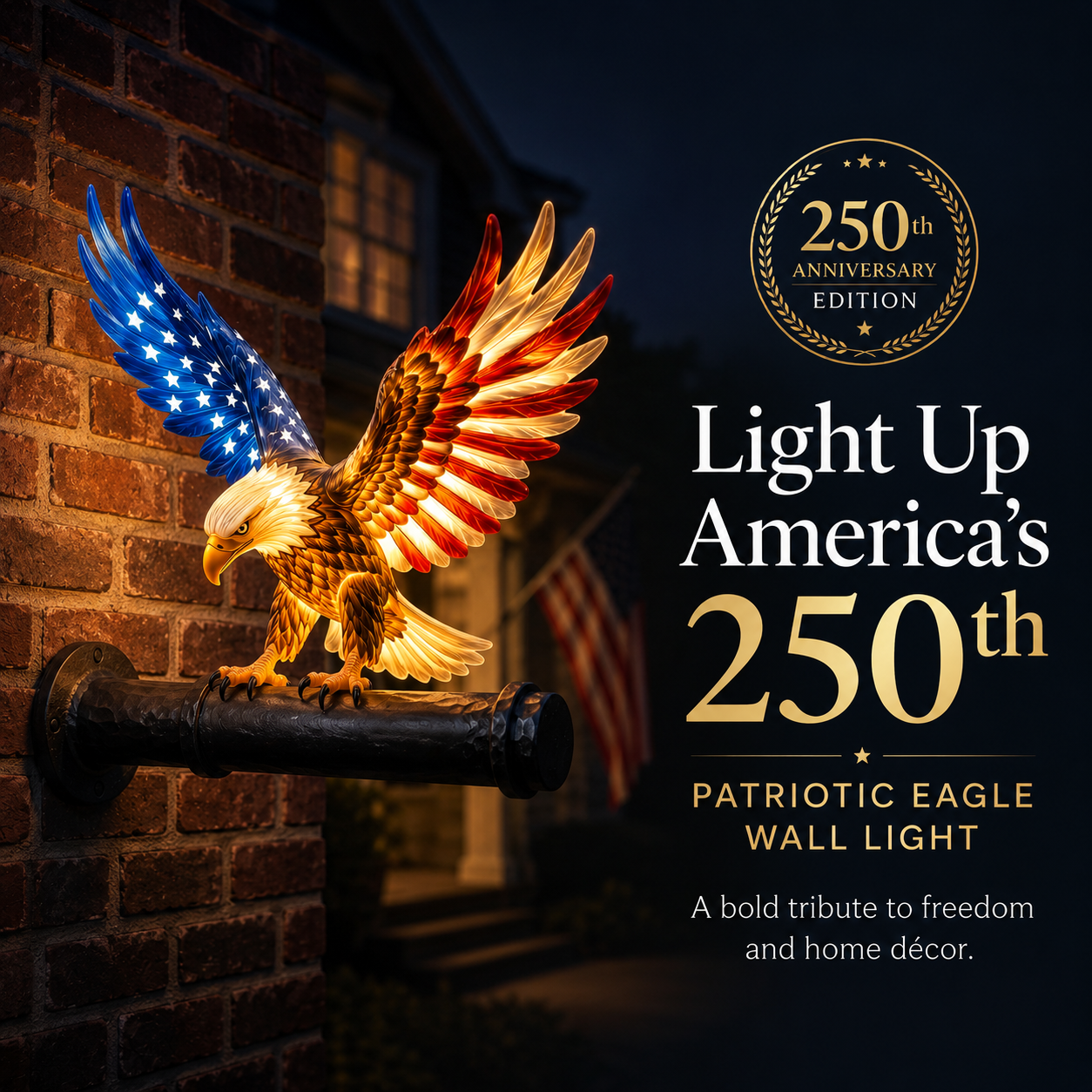 America 250th Anniversary Eagle Wall Lantern