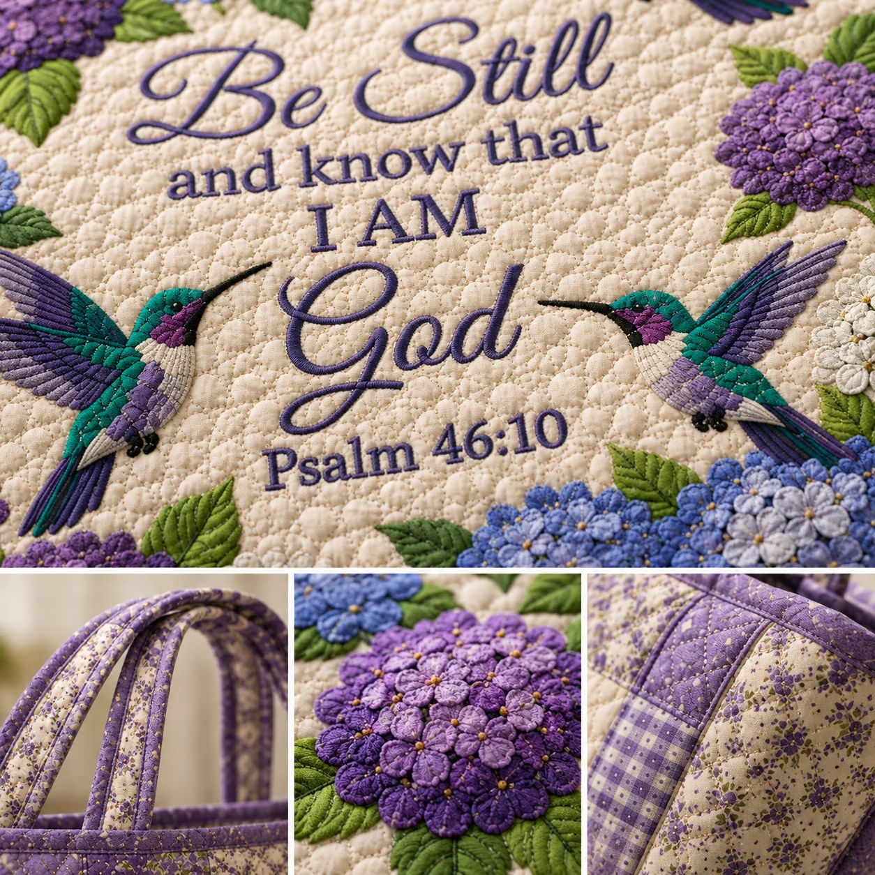 Hydrangea Hummingbird Faith Tote