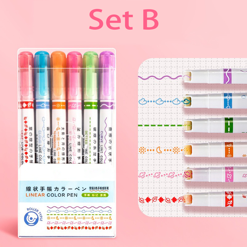 🔥BUY 2 GET 20% OFF🔥Dual Tip Pens with 6 Different Curve Shapes (6 pcs)
