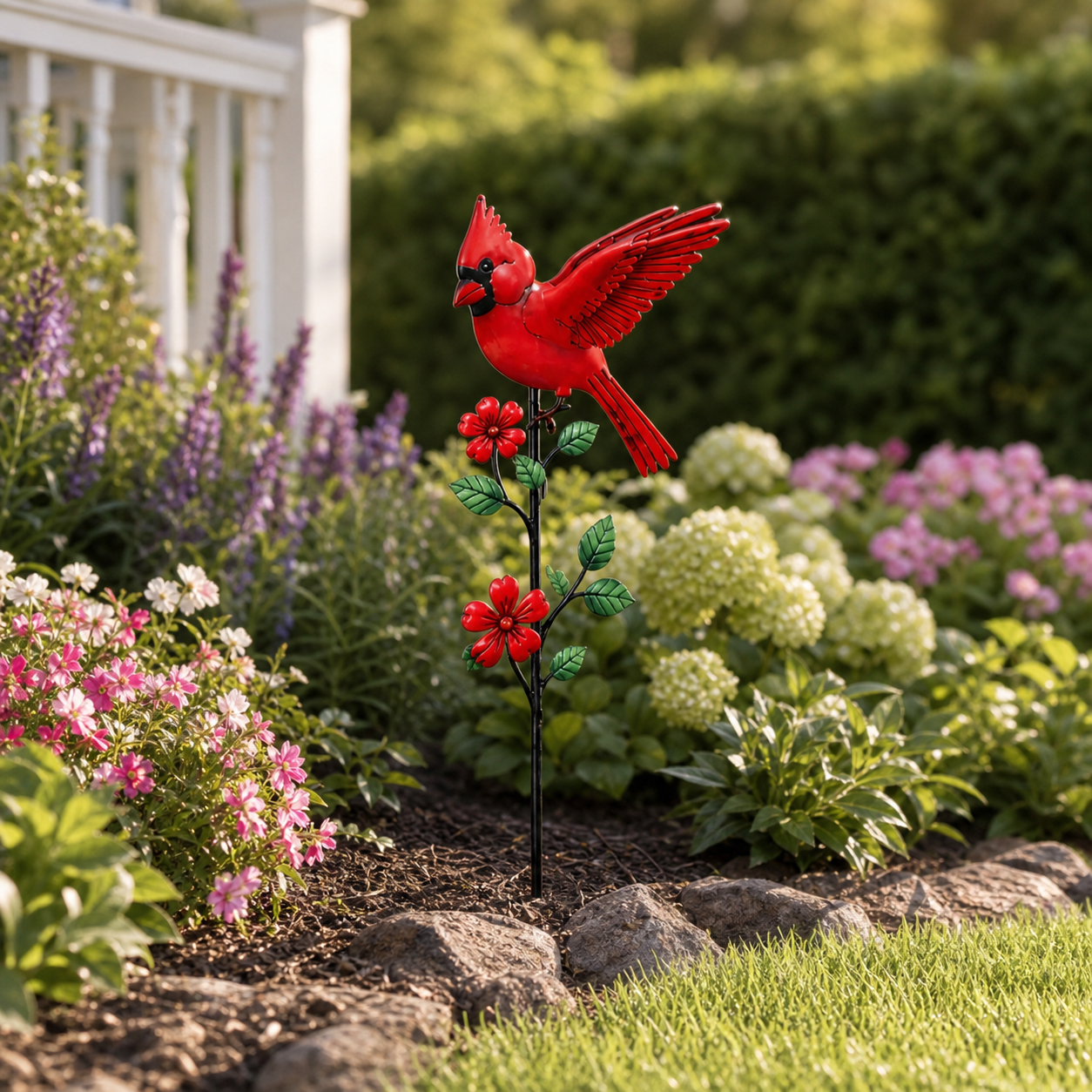 🐦 Red Cardinal Garden Stake Decoration