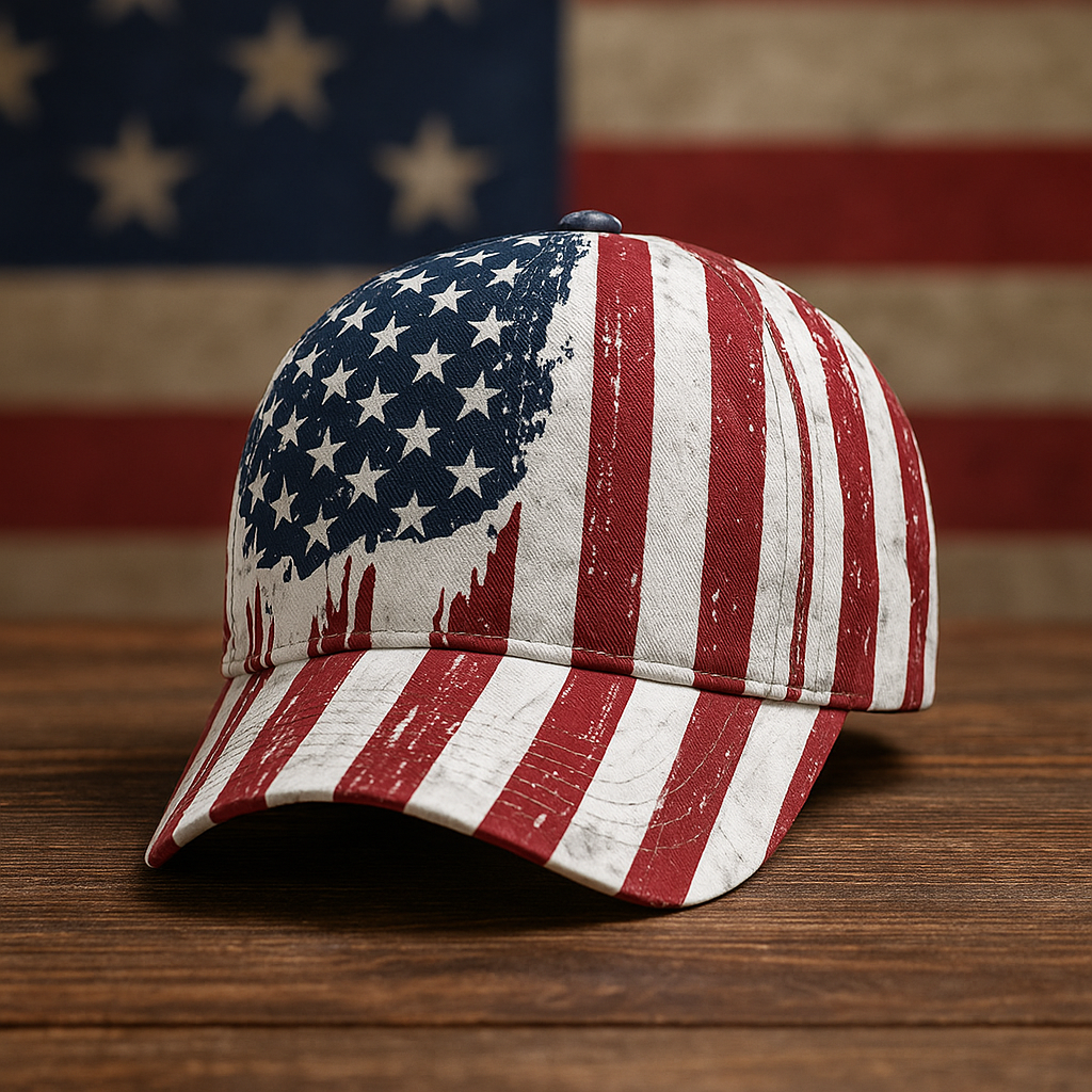 Retro Flag Print Hat