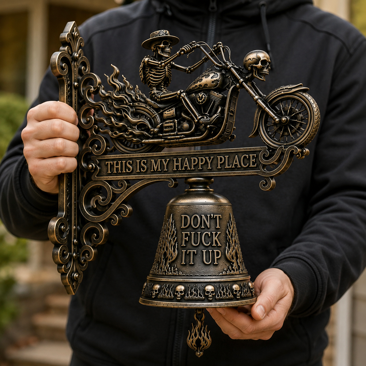 💀 Skeleton Biker Bell – Ride Hard. Live Free. Ring Loud.