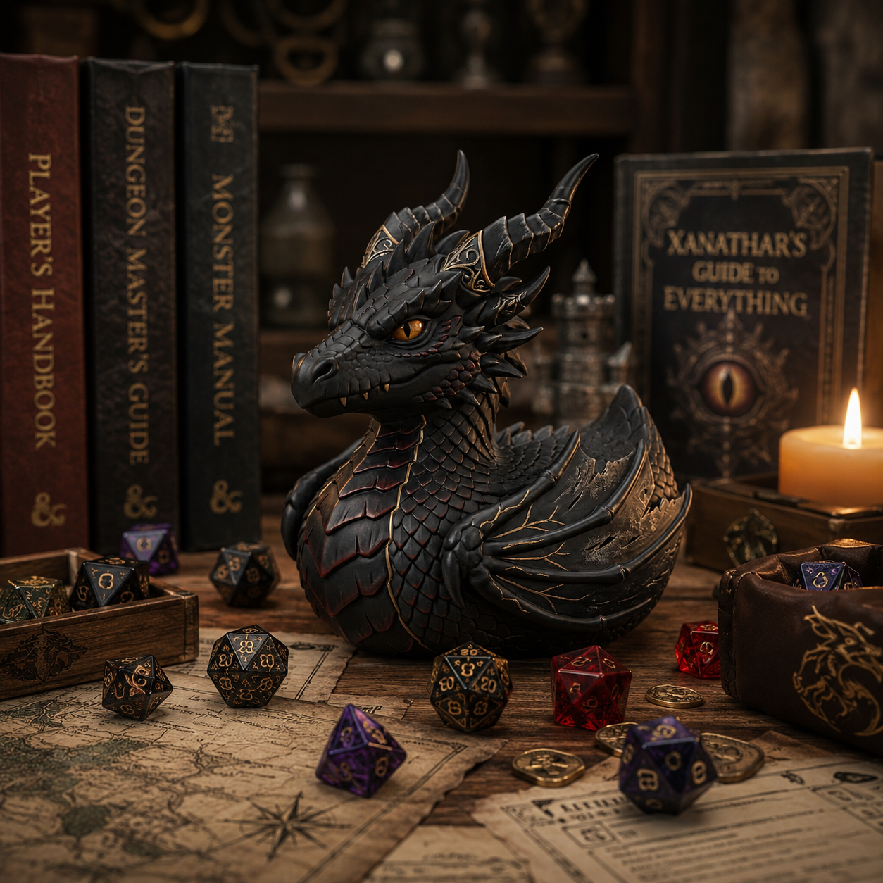 Dark Fantasy Dragon Collectible Duck