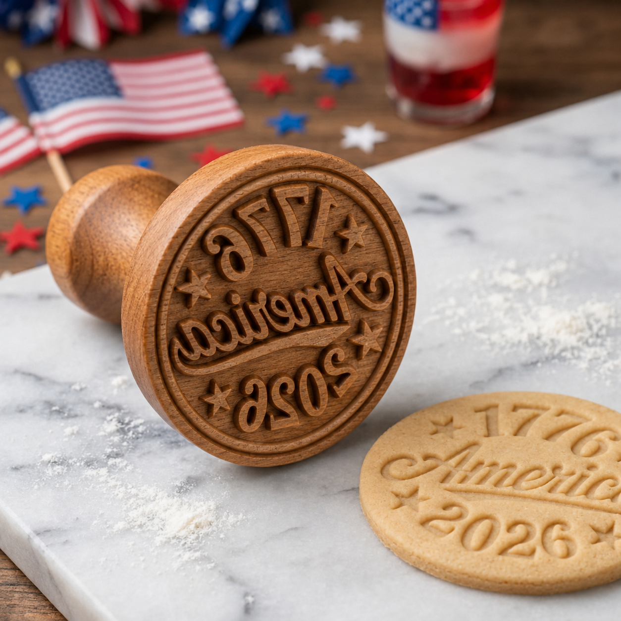USA 250th Anniversary Cookie Stamp