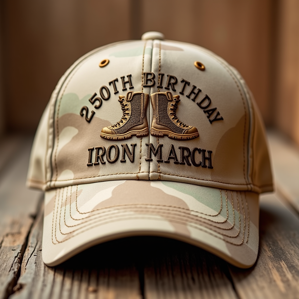 250th Birthday Embroidered Military Caps