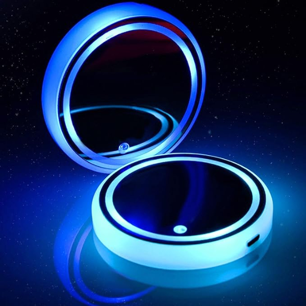 🔥Car Interior🌈Colorful LED Water Coaster 