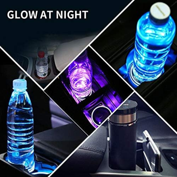 🔥Car Interior🌈Colorful LED Water Coaster 