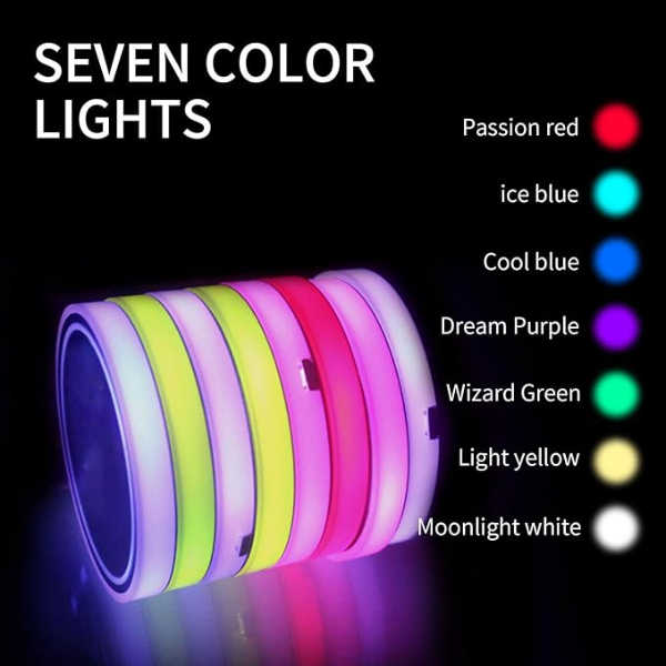 🔥Car Interior🌈Colorful LED Water Coaster 