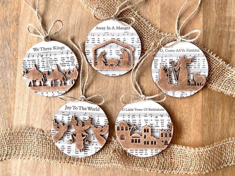 🎼Music Sheet Nativity Ornament