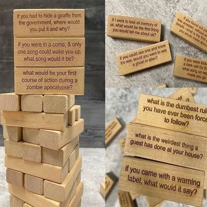 48 Pieces Questions Tumbling Tower Game