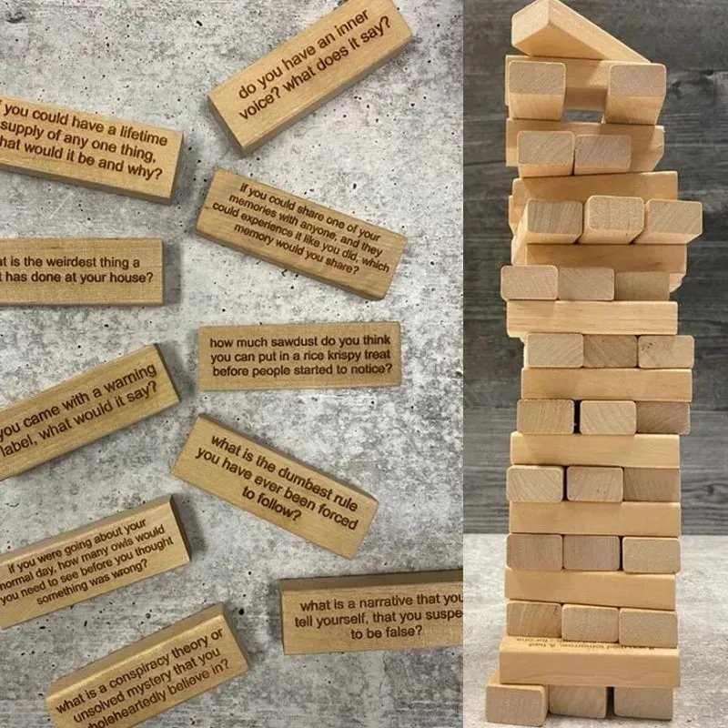 48 Pieces Questions Tumbling Tower Game