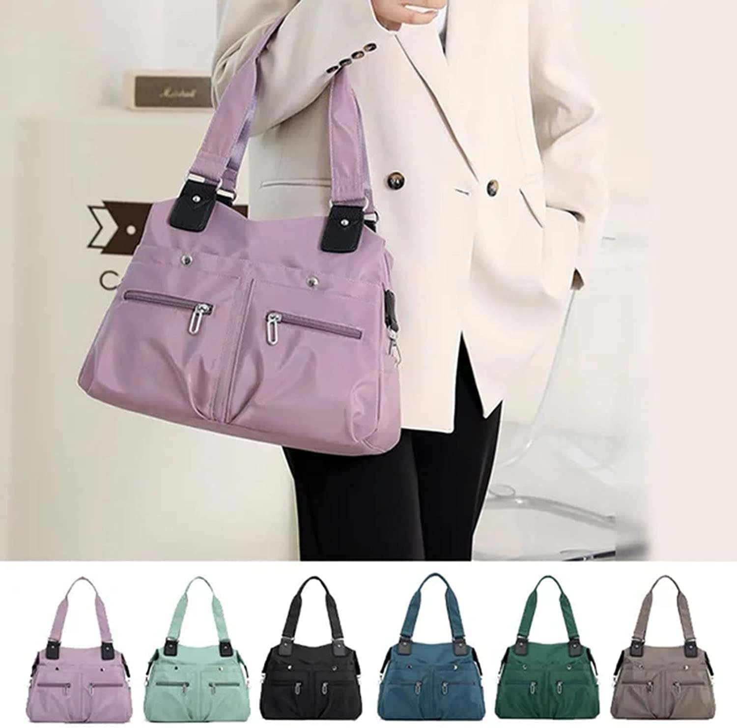 Large Capacity Waterproof Multi Pocket Shoulder Bag