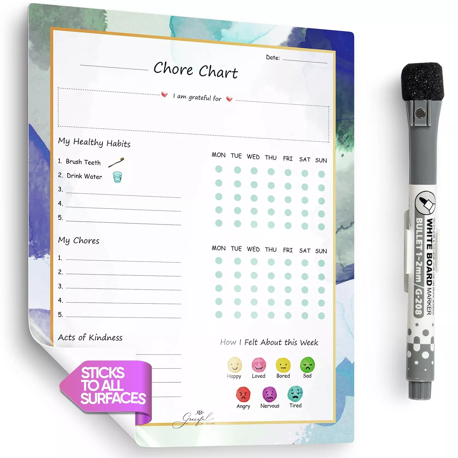 💖Graceful By Design Chores Chart for Kids