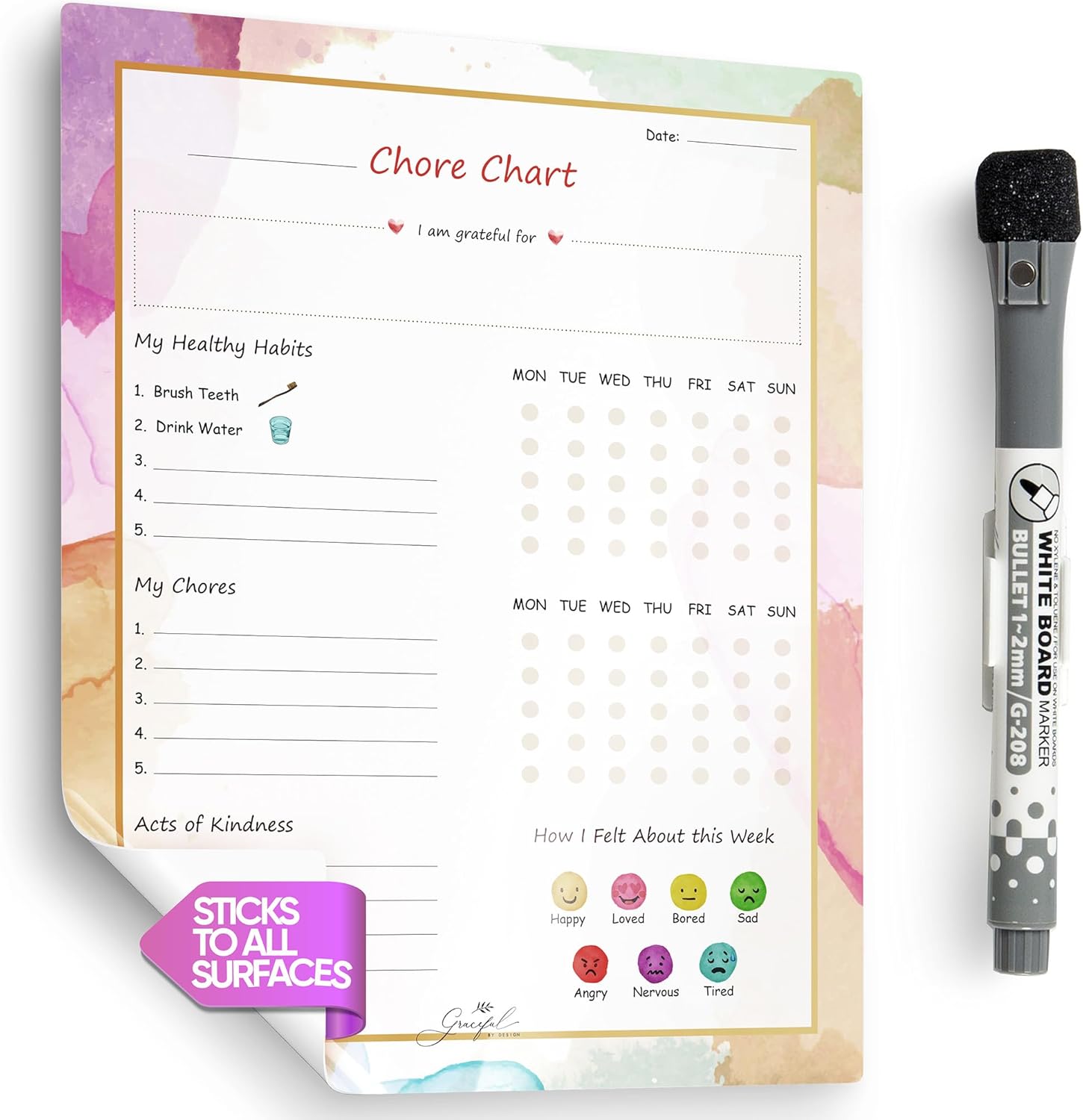 💖Graceful By Design Chores Chart for Kids