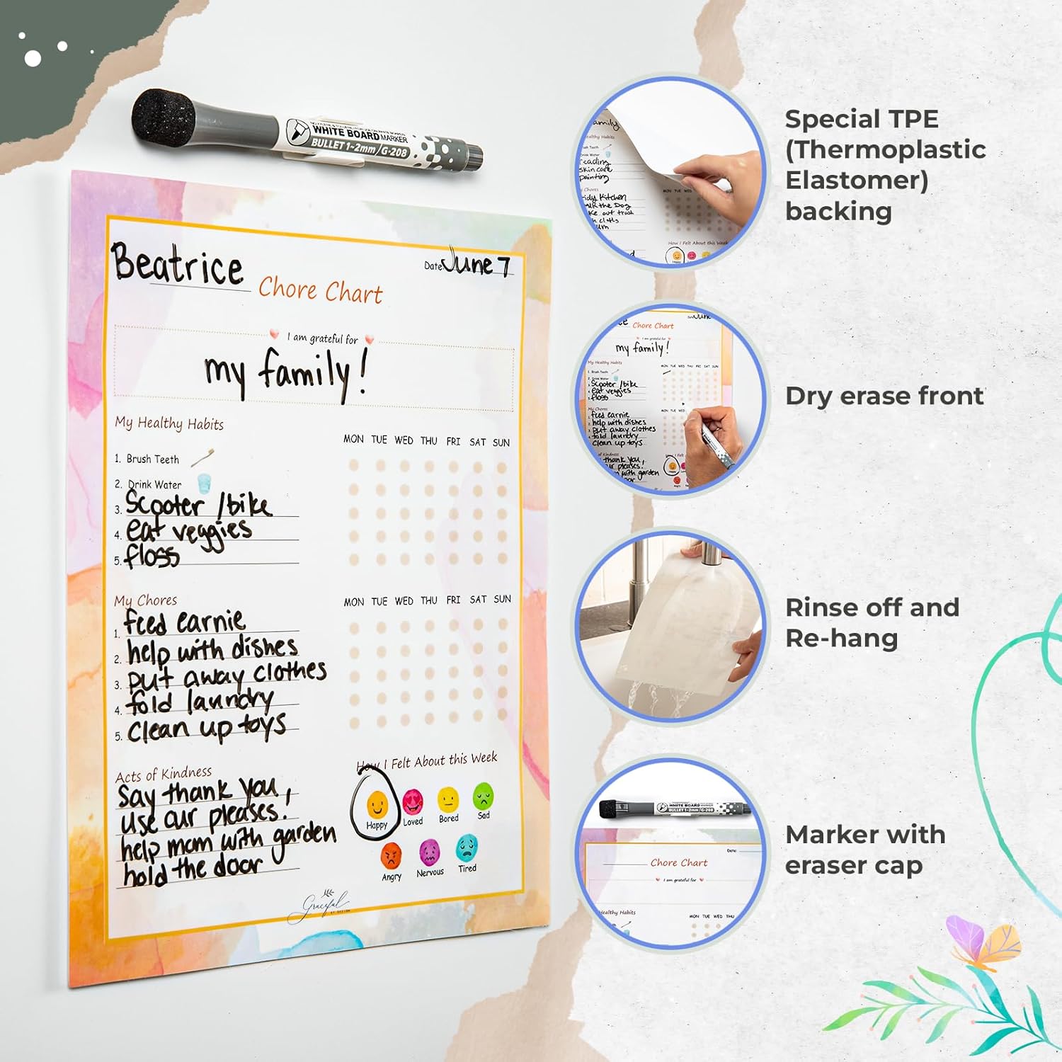 💖Graceful By Design Chores Chart for Kids