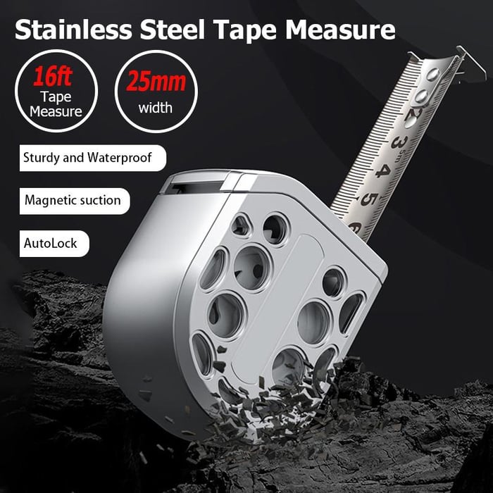 Retractable Tape 16FT Stainless Steel Measuring Tape
