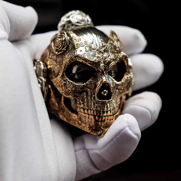 Handmade Metal Mechanical Skull – Magnetic Decoration
