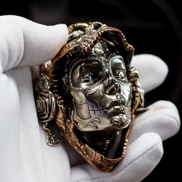 Handmade Metal Mechanical Skull – Magnetic Decoration